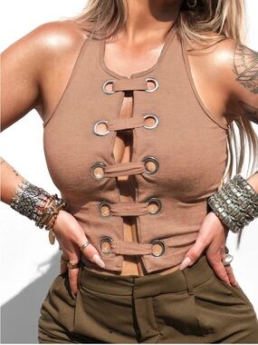 Pebby Forevee Grommet and Thread Tank Top